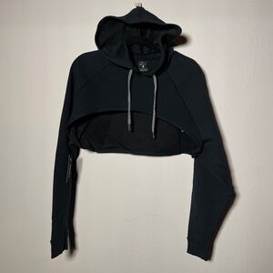 NWT Nike Women's Dri-Fit Cropped Hooded Sweater Hoodie Shrug Large 929499-010